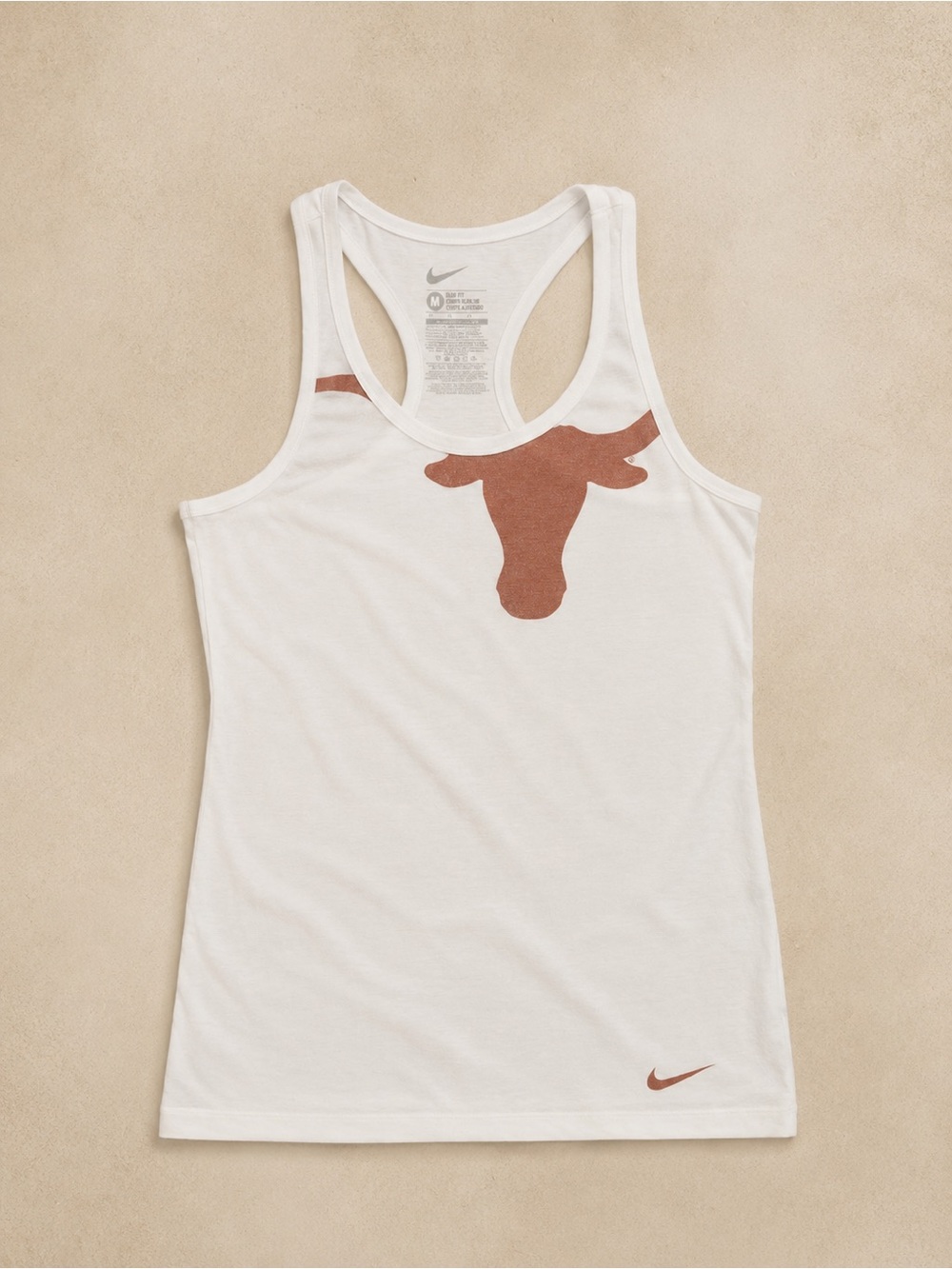 Nike Texas Longhorns Tank Top Women’s M White Orange Racerback Slim Fit - Picture 2 of 5
